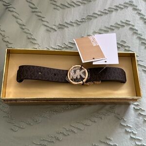 Brown L/XL Michael Kors Reversible Pave Belt In Box
